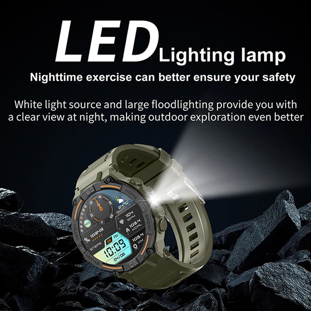 Outdoor Smart Watch Men With Flashlight