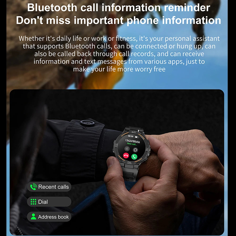 Outdoor Smart Watch Men With Flashlight