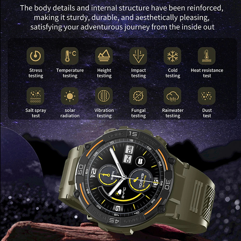Outdoor Smart Watch Men With Flashlight