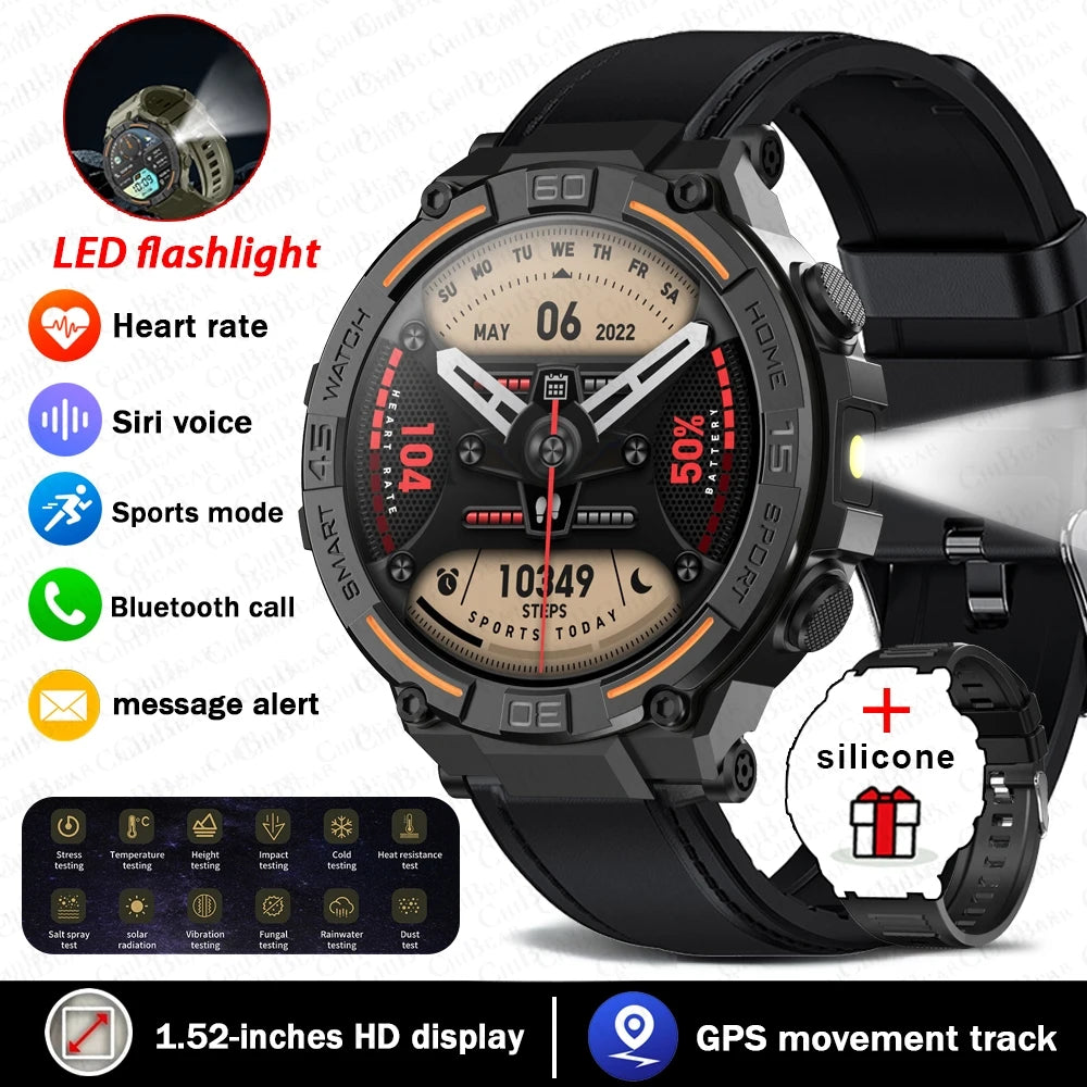 Outdoor Smart Watch Men With Flashlight