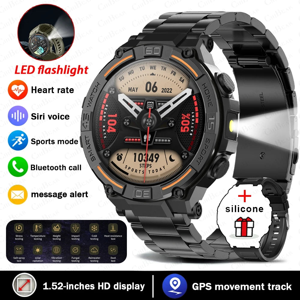 Outdoor Smart Watch Men With Flashlight