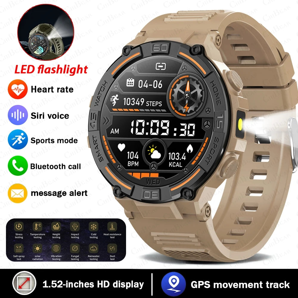 Outdoor Smart Watch Men With Flashlight