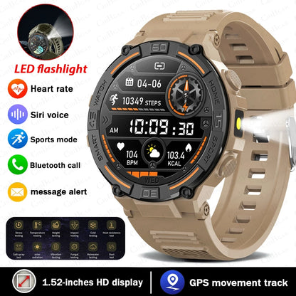 Outdoor Smart Watch Men With Flashlight